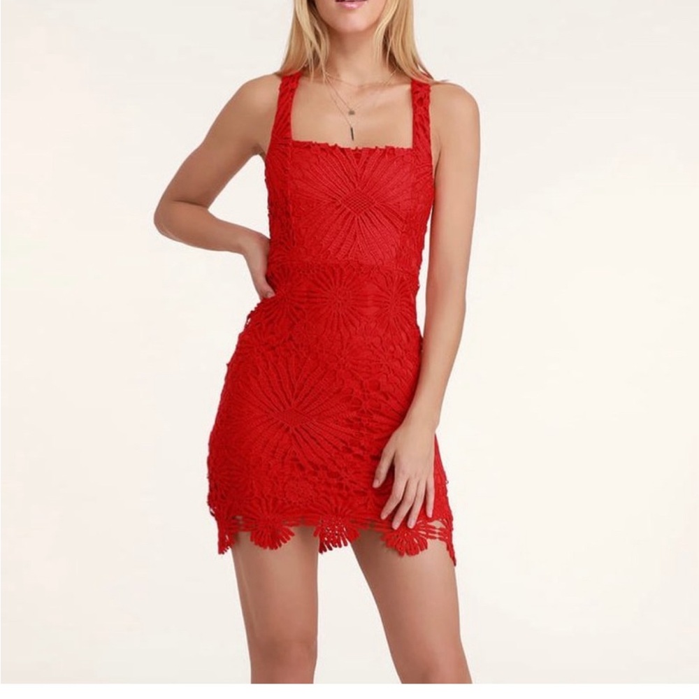 Beautiful red Lacey mini dress.